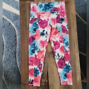 Balance Collection Floral Active Leggings, Women's Large